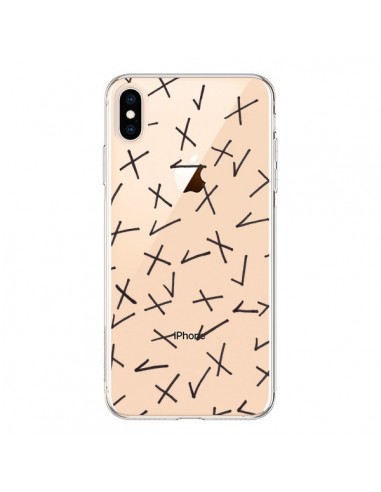 Coque iPhone XS Max Cross Croix Check Transparente souple - Ebi Emporium