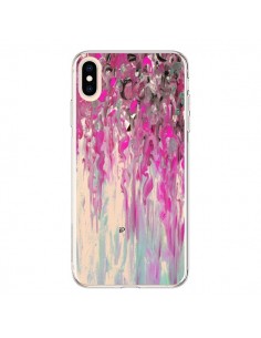 Coque iPhone XS Max Tempête Rose Transparente souple -...