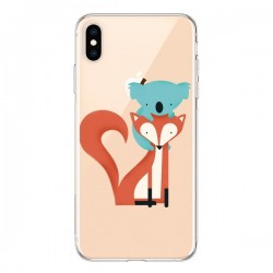 Coque iPhone XS Max Renard et Koala Love Transparente...