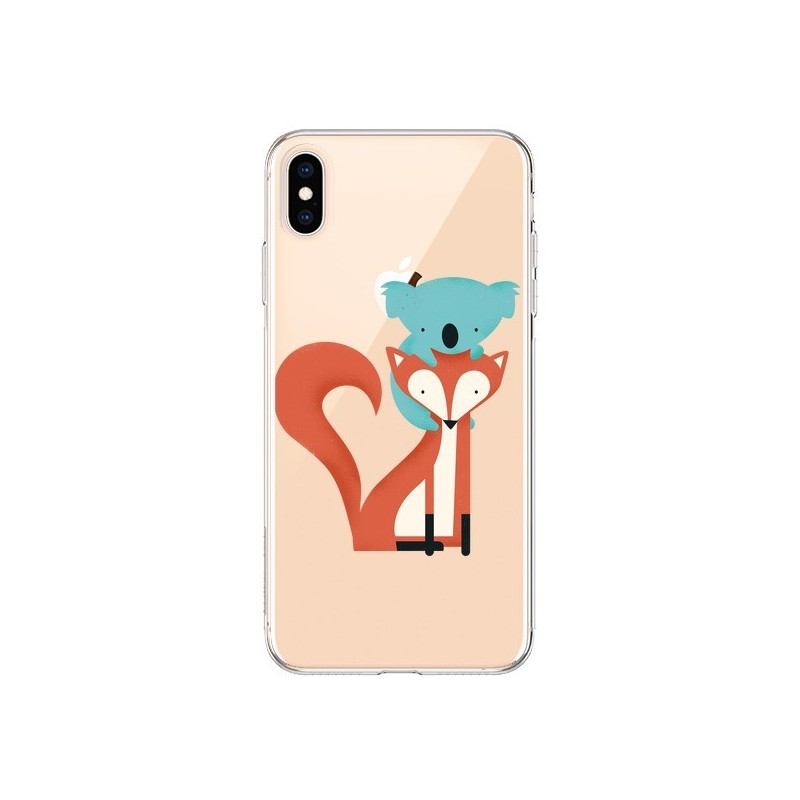 Coque iPhone XS Max Renard et Koala Love Transparente souple - Jay Fleck