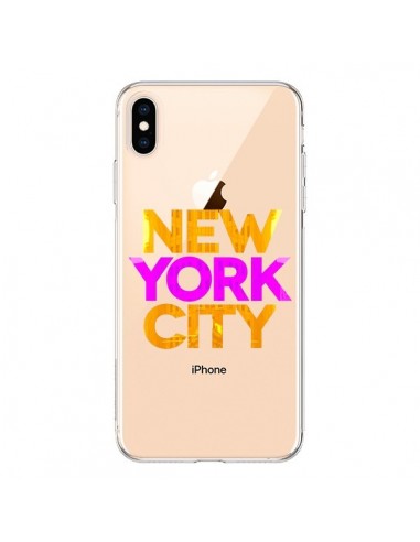 Coque iPhone XS Max New York City NYC Orange Rose Transparente souple - Javier Martinez