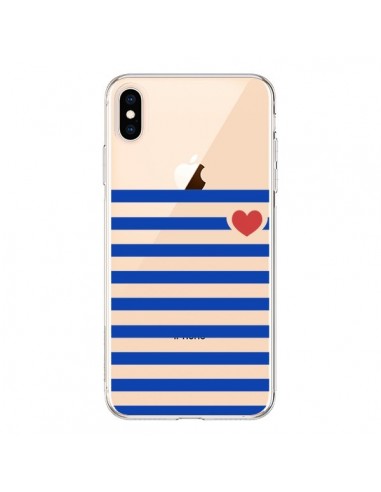 Coque iPhone XS Max Mariniere Coeur Love Transparente souple - Jonathan Perez