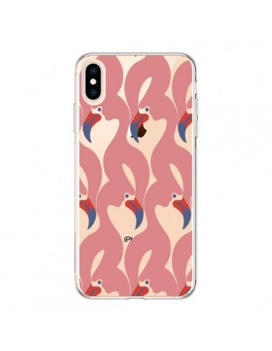 Coque iPhone XS Max Flamant Rose Flamingo Transparente souple - Dricia Do