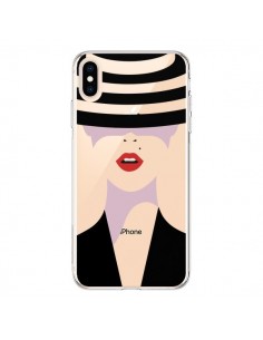 Coque iPhone XS Max Femme Chapeau Hat Lady Transparente...