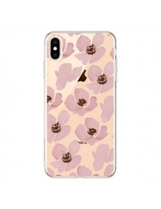 Coque iPhone XS Max Fleurs Roses Flower Transparente...