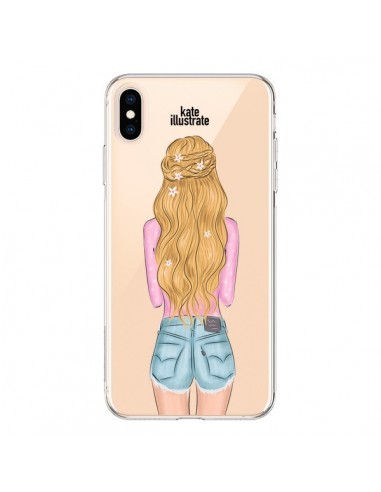 Coque iPhone XS Max Blonde Don't Care Transparente souple - kateillustrate