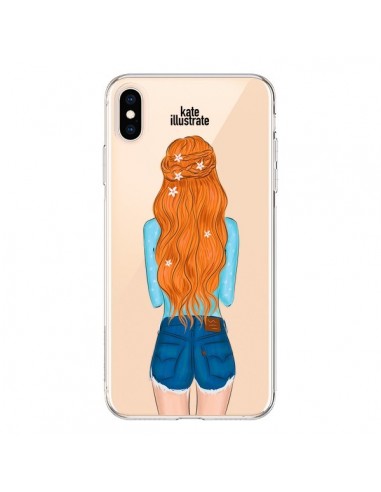 Coque iPhone XS Max Red Hair Don't Care Rousse Transparente souple - kateillustrate