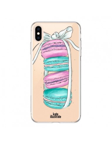 Coque iPhone XS Max Macarons Pink Mint Rose Transparente souple - kateillustrate