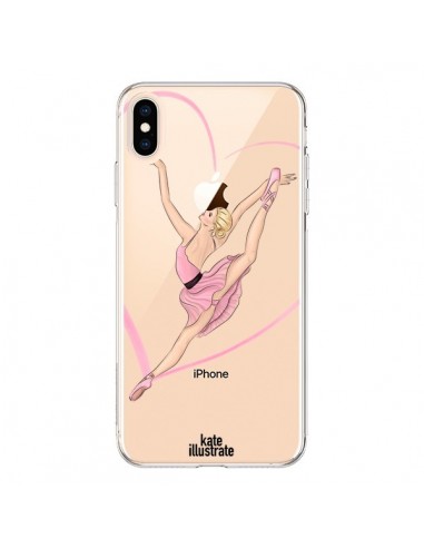 Coque iPhone XS Max Ballerina Jump In The Air Ballerine Danseuse Transparente souple - kateillustrate