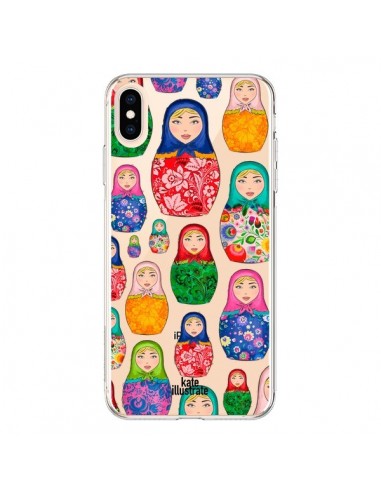 Coque iPhone XS Max Matryoshka Dolls Poupées Russes Transparente souple - kateillustrate