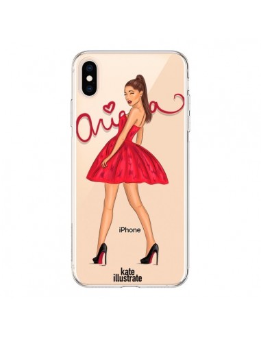 Coque iPhone XS Max Ariana Grande Chanteuse Singer Transparente souple - kateillustrate