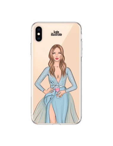 Coque iPhone XS Max Cheers Diner Gala Champagne Transparente souple - kateillustrate