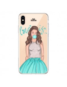 Coque iPhone XS Max Bubble Girls Tiffany Bleu...
