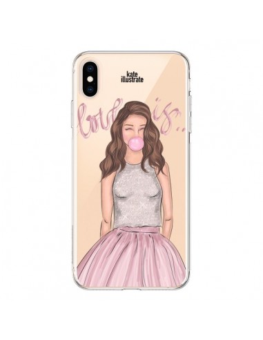 Coque iPhone XS Max Bubble Girl Tiffany Rose Transparente souple - kateillustrate