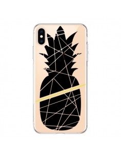 Coque iPhone XS Max Ananas Noir Transparente souple -...