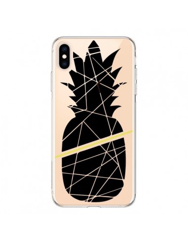 Coque iPhone XS Max Ananas Noir Transparente souple - Koura-Rosy Kane