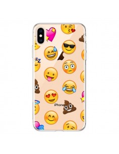 Coque iPhone XS Max Emoticone Emoji Transparente souple -...