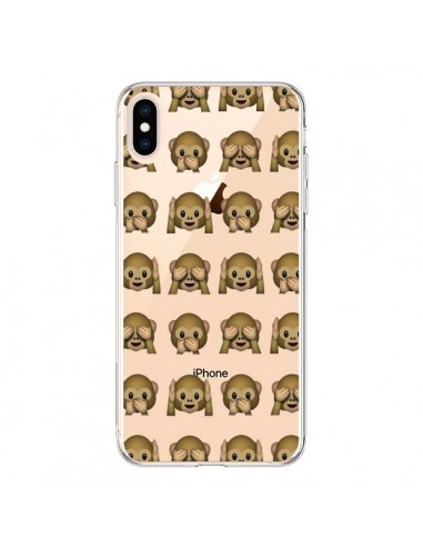 Coque iPhone XS Max Singe Monkey Emoticone Emoji Transparente souple - Laetitia