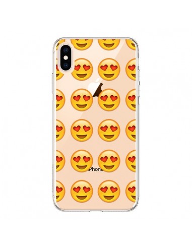 Coque iPhone XS Max Love Amoureux Smiley Emoticone Emoji Transparente souple - Laetitia