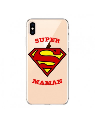 Coque iPhone XS Max Super Maman Transparente souple - Laetitia