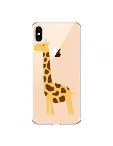 Coque iPhone XS Max Girafe Giraffe Animal Savane Transparente souple - Petit Griffin