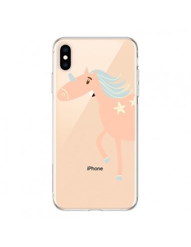 Coque iPhone XS Max Licorne Unicorn Rose Transparente souple - Petit Griffin