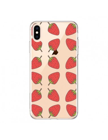 Coque iPhone XS Max Fraise Fruit Strawberry Transparente souple - Petit Griffin