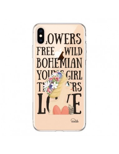 Coque iPhone XS Max Flowers Love Transparente souple - Lolo Santo