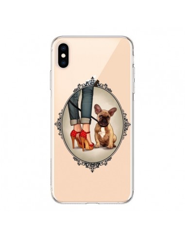 Coque iPhone XS Max Lady Jambes Chien Bulldog Dog Transparente souple - Maryline Cazenave