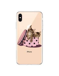 Coque iPhone XS Max Chaton Chat Kitten Boite Pois...