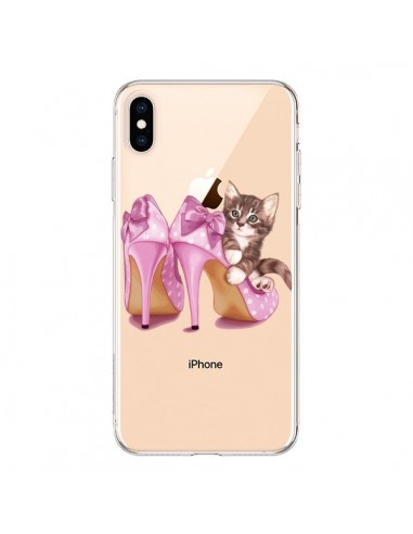 Coque iPhone XS Max Chaton Chat Kitten Chaussures Shoes Transparente souple - Maryline Cazenave