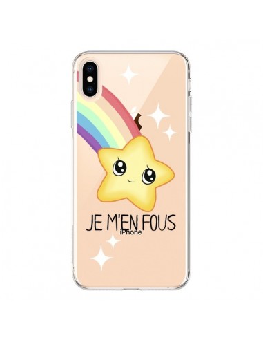 Coque iPhone XS Max Etoile Je M'en Fous Transparente souple - Maryline Cazenave