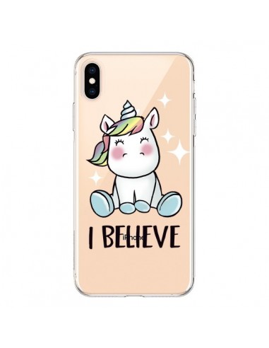 Coque iPhone XS Max Licorne I Believe Transparente souple - Maryline Cazenave