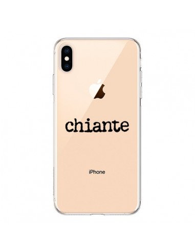 Coque iPhone XS Max Chiante Noir Transparente souple - Maryline Cazenave