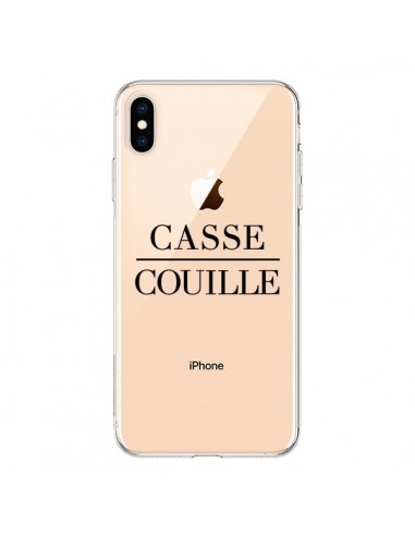 Coque iPhone XS Max Casse Couille Transparente souple - Maryline Cazenave