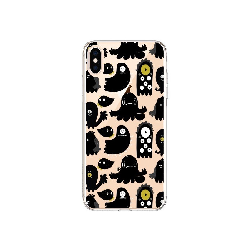 Coque iPhone XS Max Monsters Monstres Pattern Transparente souple - Maria Jose Da Luz