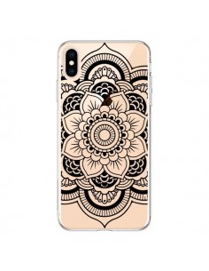 Coque iPhone XS Max Mandala Noir Azteque Transparente...