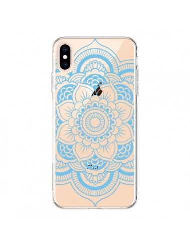 Coque iPhone XS Max Mandala Bleu Azteque Transparente souple - Nico