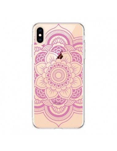 Coque iPhone XS Max Mandala Rose Clair Azteque Transparente souple - Nico