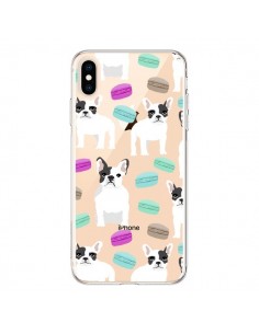Coque iPhone XS Max Chiens Bulldog Français Macarons...