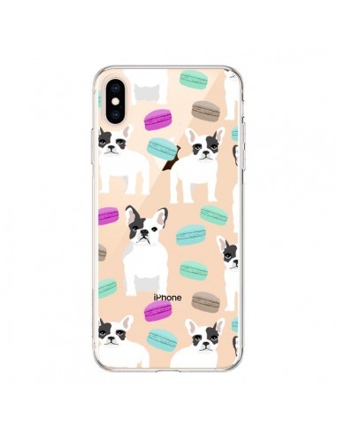 Coque iPhone XS Max Chiens Bulldog Français Macarons Transparente souple - Pet Friendly