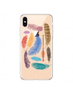 Coque iPhone XS Max Plume Feather Couleur Transparente...