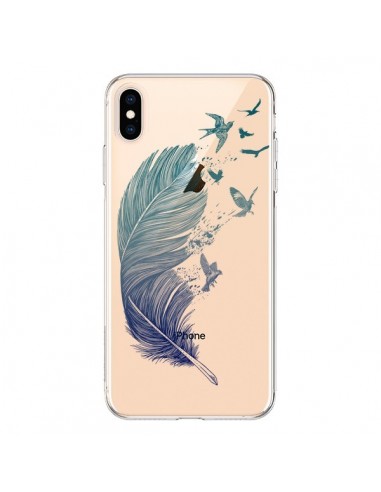 Coque iPhone XS Max Plume Feather Fly Away Transparente souple - Rachel Caldwell