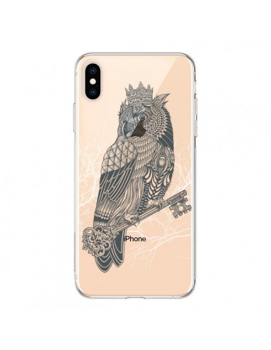 Coque iPhone XS Max Owl King Chouette Hibou Roi Transparente souple - Rachel Caldwell