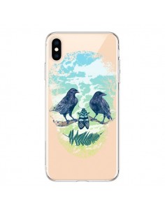 Coque iPhone XS Max Tête de Mort Nature Transparente...