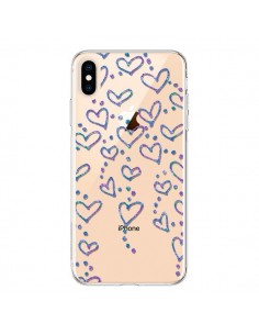 Coque iPhone XS Max Floating hearts coeurs flottants...