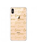 Coque iPhone XS Max Love Amour Repeating Transparente souple - Sylvia Cook