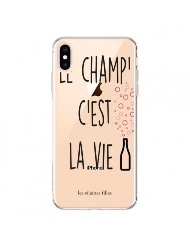 Coque iPhone XS Max Le Champ, c'est la Vie Transparente souple - Les Vilaines Filles