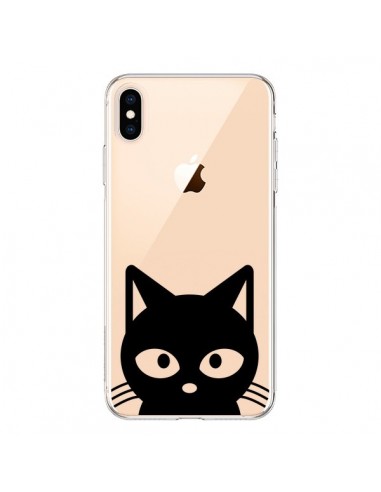 Coque iPhone XS Max Tête Chat Noir Cat Transparente souple - Yohan B.