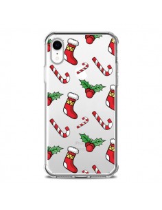 Coque iPhone XR Chaussette Sucre d'Orge Houx de Noël...